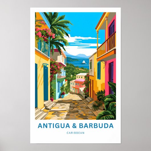 Antigua und Barbuda Caribbean Travel Print Poster (Vorne)