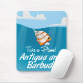 Antigua und Barbuda Ferien Poster Cartoon. Mousepad (Mit Mouse)