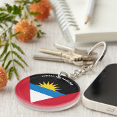 Antigua und Barbuda Flag Charming Patriotic Schlüsselanhänger (Vorderseite rechts)