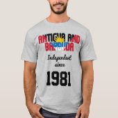 Antigua und Barbuda Flag Independence Celebration T-Shirt (Vorderseite)