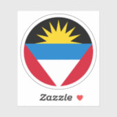 Antigua und Barbuda Flag Round Sticker (Blatt)