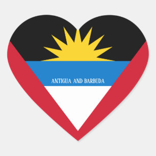 Antigua und Barbuda Flag Splendid Patriotic Herz-Aufkleber