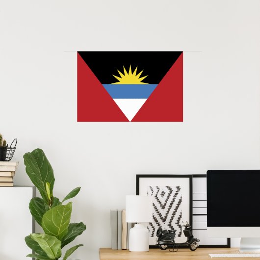 Antigua und Barbuda-Flagge Poster (Heimbüro)