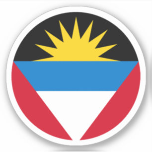 Antigua und Barbuda Flagge Rund Aufkleber