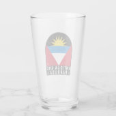 Antigua- und Barbuda-Flaggenemblem gestört Vintag Glas (Rückseite)