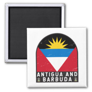 Antigua- und Barbuda-Flaggenemblem gestört Vintag Magnet