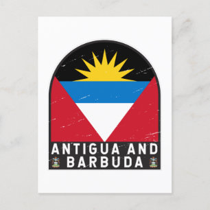 Antigua- und Barbuda-Flaggenemblem gestört Vintag Postkarte