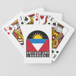 Antigua- und Barbuda-Flaggenemblem gestört Vintag Spielkarten