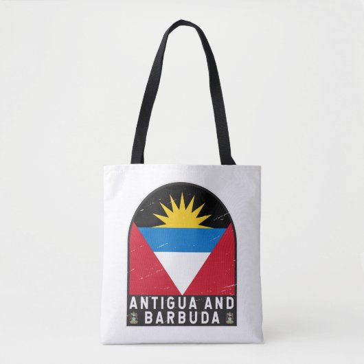 Antigua- und Barbuda-Flaggenemblem gestört Vintag Tasche (Vorderseite)