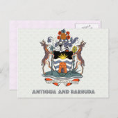 Antigua und Barbuda hochwertige Wappen Postkarte (Vorne/Hinten)