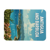 Antigua und Barbuda Illustration Art Retro Magnet (Horizontal)