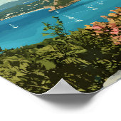 Antigua und Barbuda Illustration Art Retro Poster (Ecke)