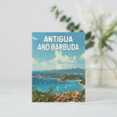 Antigua und Barbuda Illustration Art Retro Postkarte (Stehend Vorderseite)