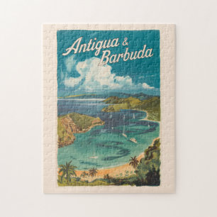 Antigua und Barbuda Malerische Reise Kunst Vintage Puzzle