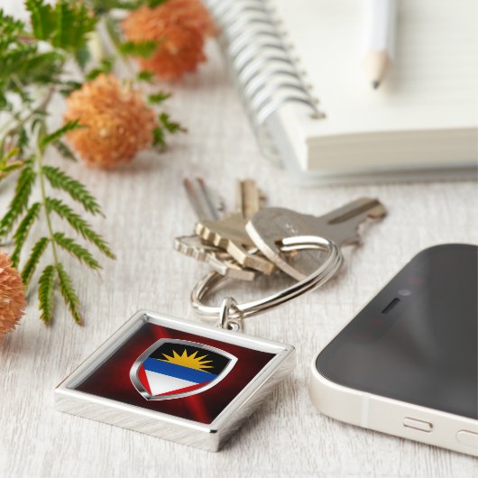 Antigua und Barbuda Mettalic Emblem Schlüsselanhänger (Seite)