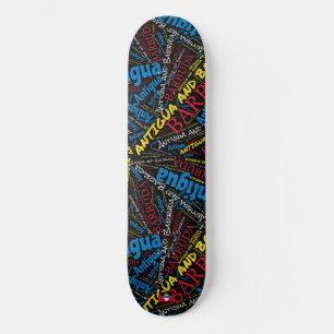 Antigua und Barbuda Nationalstolz Wordcloud Skateboard
