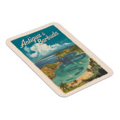Antigua und Barbuda Painterly Travel Art Vintag Magnet (Rechte Seite)