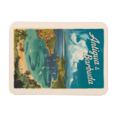 Antigua und Barbuda Painterly Travel Art Vintag Magnet (Horizontal)