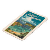 Antigua und Barbuda Painterly Travel Art Vintag Magnet (Linke Seite)