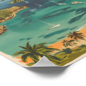 Antigua und Barbuda Painterly Travel Art Vintag Poster (Ecke)