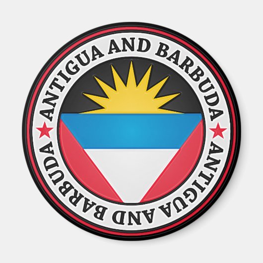 Antigua und Barbuda-RundEmblem Magnet (Vorne)