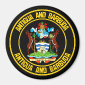 Antigua und Barbuda RundEmblem Magnet (Vorne)