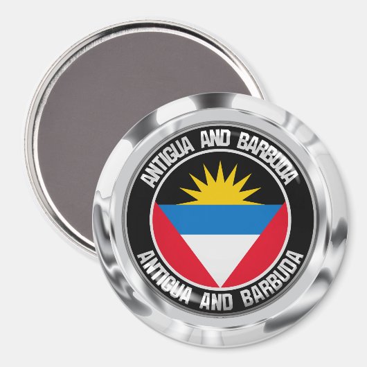 Antigua und Barbuda RundEmblem Magnet (Vorderseite/Rückseite)