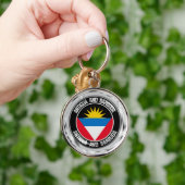 Antigua und Barbuda RundEmblem Schlüsselanhänger (Hand)