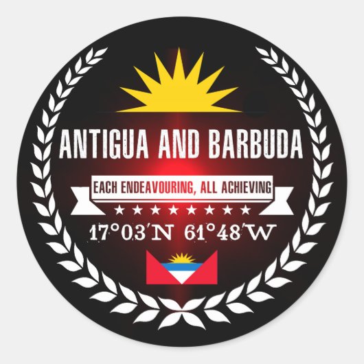 Antigua und Barbuda Runder Aufkleber (Vorderseite)