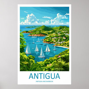 Antigua Vintage Reiseplakat Skigebiet Nationalpark Poster