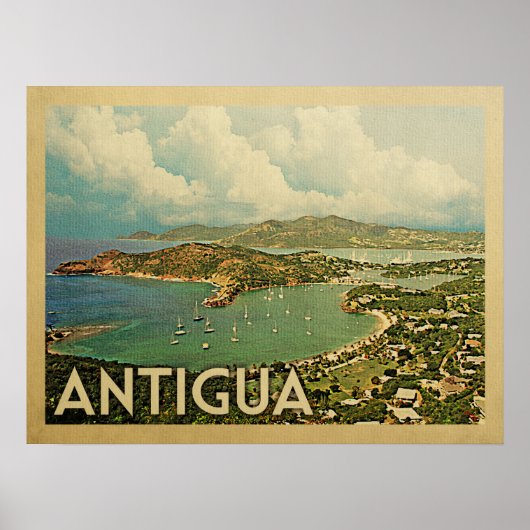 Antigua Vintage Travel Poster (Vorne)