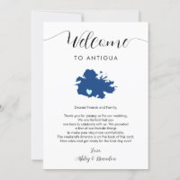 Antigua Wedding Welcome Letter Itinerary Card