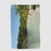 Antiguan Strand Schöne tropische Landschaft Golfhandtuch (Vorderseite)