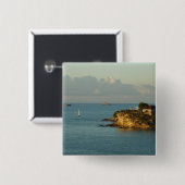 Antiguanische Küste Schöne Insel Seascape Button (Vorne & Hinten)