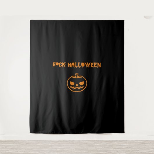 AntiHalloween-Kürbis-Jack-o'-Laterne Wandteppich (Vorderseite)