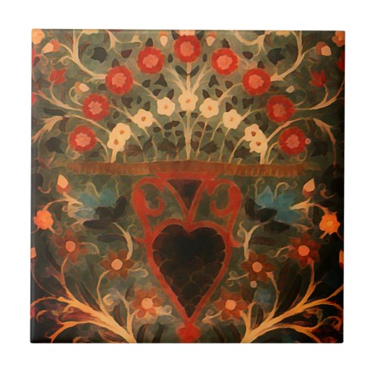 Antiindische Textilgestaltung Fliese (Vorderseite)