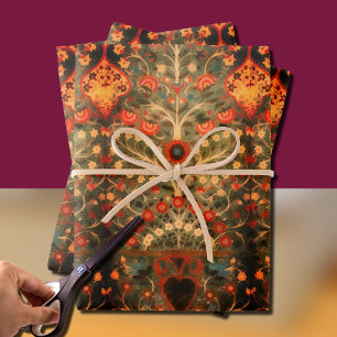 Antiindische Textilgestaltung Geschenkpapier Set