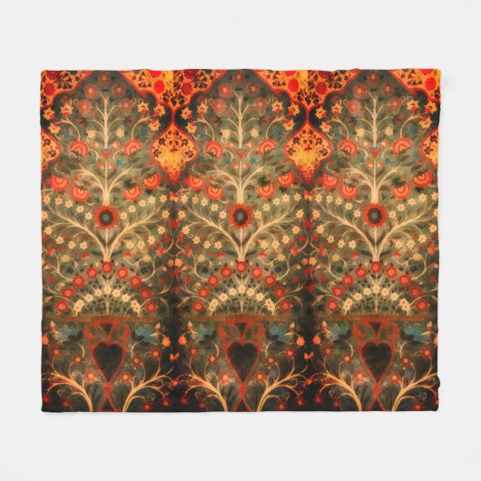 Antiindisches Textildesign Fleecedecke (Vorderseite (Horizontal))