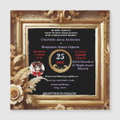 Antik 3D Golden Floral Botanischer Rahmen Magnetkarte (Vorderseite)