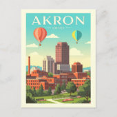 Antik Akron Ohio Postkarte (Vorderseite)