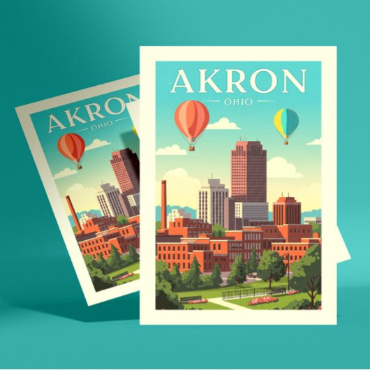 Antik Akron Ohio Postkarte
