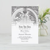 antik-barocker Bogen Save The Date (Stehend Vorderseite)