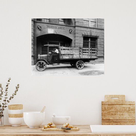 Antik-Bierwagen, 1920er Poster (Küche)