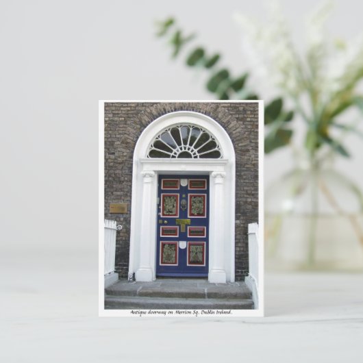Antik Doorway, Merrion Square Dublin Postkarte (Stehend Vorderseite)