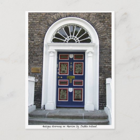 Antik Doorway, Merrion Square Dublin Postkarte (Vorderseite)