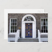 Antik Dubliner Türpostkarte, Merrion-Platz Postkarte (Vorne/Hinten)