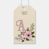 Antik florale Monogramm Geschenkanhänger (Vorderseite)