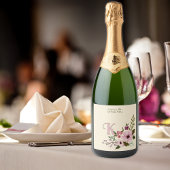 Antik florale Monogramm Schaumweinetikett