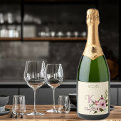 Antik florale Monogramm Schaumweinetikett