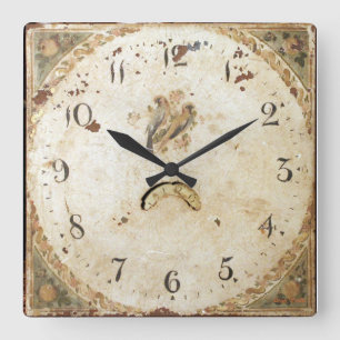 Antik Französisch Quadratische Wanduhr